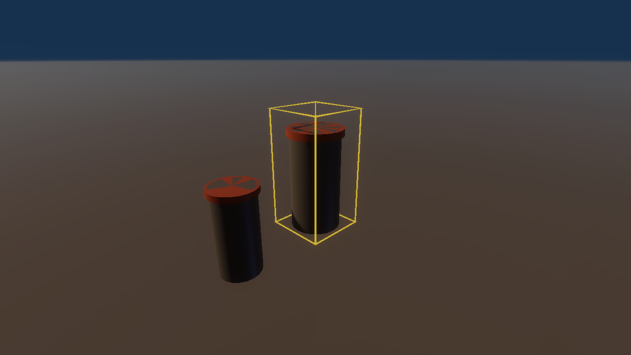 Vessel heated to incandescence with emissive glow on surrounding voxels